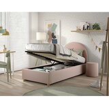 Vipack Rožnata oblazinjena postelja s prostorom za shranjevanje z letvenim dnom 90x200 cm Moon – | Shoptok.si
