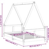  Okvir za dječji krevet 80 x 160 cm od masivne borovine | shoptok.hr