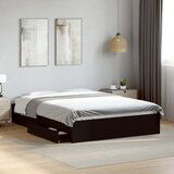 Maison Chic Posteljni okvir - Dvoposteljna postelja - Zakonska postelja s predali črn 140x200 cm inženirski les, (21694123) | Shoptok.si