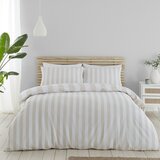 Catherine Lansfield Bela/bež posteljnina za zakonsko posteljo/podaljšana 230x220 cm Cove Stripe – | Shoptok.si