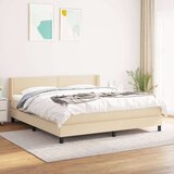  Krevet s oprugama i madracem krem 180x200 cm od tkanine Cijene