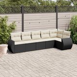  6-dijelni set vrtnih sofa s jastucima crni od poliratana Crna | shoptok.hr