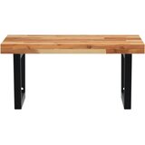  Zidna polica za umivaonik od čelika i masivnog bagremovog drva Smeđa 60 x 60 x 4 cm | Shoptok.si
