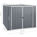 vidaXL Vrtno spremište sivo 195 x 198 x 159 cm od pocinčanog čelika | shoptok.hr