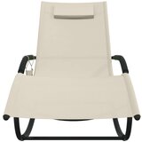  Gugalni ležalnik krem jeklo in tekstil, (20669156) | Shoptok.si