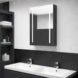 Maison Chic LED Kopalniška omarica - Kopalniški kabinet z ogledalom sijoče črna 50x13x70 cm, (21794924) | Shoptok.si