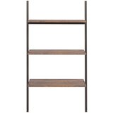  Naslanjajuća polica s 3 razine tamnosmeđa-crna 64x34x116 cm | shoptok.hr