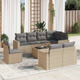  9-dijelni set vrtnih sofa s jastucima bež od poliratana Cijene