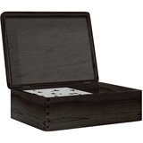vidaXL Lesena &scaron;katla s pokrovom črna 40x30x13 cm trdna borovina cene