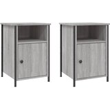  Noćni ormarići 2 kom boja hrasta 40x42x60 cm konstruirano drvo Siva | shoptok.hr