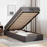  Posteljni okvir z vzmetnico Siva 90 x 190 cm Umetna koža | Shoptok.si