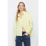 Trendyol Yellow Embroidered Cotton Woven Shirt Cene