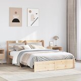 vidaXL Posteljni okvir z vzglavjem 120x200 cm trdna borovina | Shoptok.si