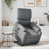 Maison Chic Električni masažni stol - Relax naslanjač s funkcijo vstajanja sivo umetno usnje, (22061706) | Shoptok.si