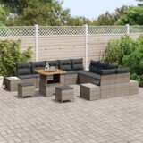  Vrtna sedežna garnitura 13 pcs Svetlo siva in temno siva - - Svetlo siva - 112.8 - 80 x 80 x 71 cm - | Shoptok.si