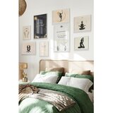 Wallxpert set od 8 uramljenih slika Çgs-012, bež i crni boho motivi – ženske siluete, joga, mesec, sunce i citati, beli ram | Eponuda.com