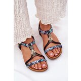 ARTIKER Women's Flat Sandals With Woven Straps And Embellishments Black | Shoptok.si
