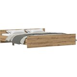  Krevetna konstrukcija Umjetnički hrast 203 x 203 x 50 cm | shoptok.hr