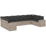  10-dijelni set vrtnih sofa poliratan s jastucima svijetlosivi | shoptok.hr