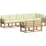  Set vanjskih sofa 8 kom. Bijela i krem Poliester | shoptok.hr