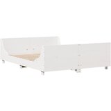 vidaXL Posteljni okvir z vzglavjem bel 150x200 cm trdna borovina, (21273491) Cene