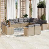  13-dijelni set vrtnih sofa s jastucima bež od poliratana | shoptok.hr