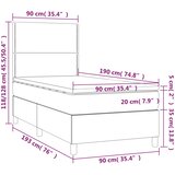 Krevet s oprugama i madracem plavi 90 x 190 cm od tkanine | shoptok.hr