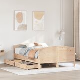 vidaXL Posteljni okvir brez vzmetnice 120x190 cm trdna borovina Cene