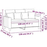  Dvosjed ružičasti 120 cm baršunasti | shoptok.hr