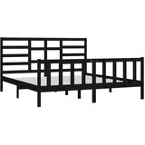  Posteljni okvir črn iz trdne borovine 200x200 cm, (20648297) | Shoptok.si
