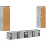  Set TV komoda Zidne 4 pcs Betonski sivi Konstruirano drvo | shoptok.hr