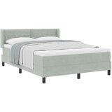 vidaXL Box Spring Krevet s Madracom Svjetlosiva 140x200 cm Baršun | shoptok.hr