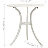  3-dijelni bistro set od lijevanog aluminija bijeli | shoptok.hr