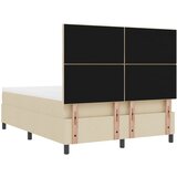  Krevet s opruga kutije s LED trakama Krema 160 x 200 cm tkanina | shoptok.hr