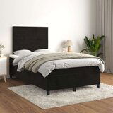 Box spring postelja z vzmetnico črna 120x200 cm žamet, (20894706) | Shoptok.si