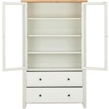 MID.YOU VITRINA, furnirano, masivno hrast, bor prozorno, naravne barve, bela | Shoptok.si