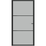  Unutarnja vrata 102,5 x 201,5 cm crna od mat stakla i aluminija | shoptok.hr