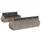 Maison Chic Seti vrtnega pohištva - Vrtna garnitura - Vrtni pohištvo set 8-delna z blazinami siv poli ratan, (21798113) | Shoptok.si