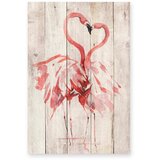 Madre Selva zidna dekoracija od borovog Love Flamingo, 60 x 40 cm Cijene