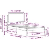 vidaXL krevetni okvir s tapiciranim uzglavljem tamno siva 100 x 200 cm | shoptok.hr