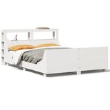 Maison Chic Posteljni okvir - Dvoposteljna postelja - Zakonska postelja brez vzmetnice bel 140x190 cm trdna borovina-J11353, (21775710) | Shoptok.si