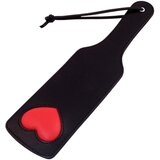 Rouge pravega usnja, srčasta pahljača (črna) | Shoptok.si