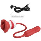 Pretty Love Ashlynn Thrusting & Licking Double Vibrator Red | Shoptok.si