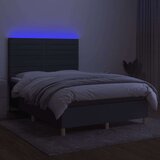  Box spring postelja z vzmetnico LED temno siva 140x200 cm blago, (20789311) | Shoptok.si