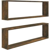 Maison Chic 2 kosi Stenske kockaste police - Stenske Police - Viseče police dim. hrast 100x15x30 cm inž. les, (21793777) Cene