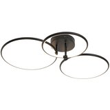 QAZQA Stropna svetilka črna z LED 3-stopenjskim zatemnjevanjem 3-svetilka - Joaniqa | Shoptok.si