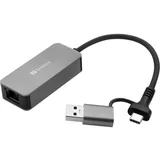 136-68 USB-C/A na RJ-45 Gigabit USB adapter
