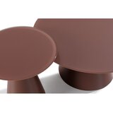 MOME Rjave okrogle mizice v kompletu 2 ks s stekleno mizno ploščo ø 80 cm Vida – | Shoptok.si