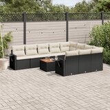  11-dijelni set vrtnih sofa od poliratana s jastucima crni | shoptok.hr