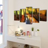  Set zidnih slika na platnu s uzorkom šume 200 x 100 cm | shoptok.hr